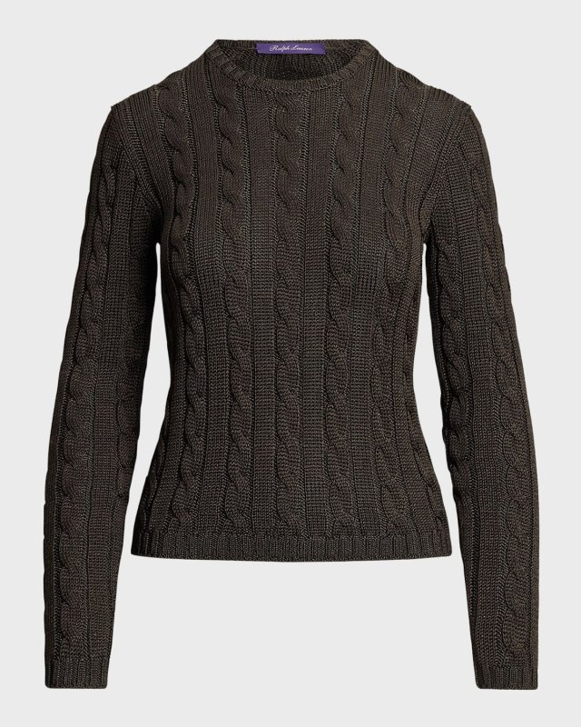 Shiny Cable Silk Crewneck Sweat