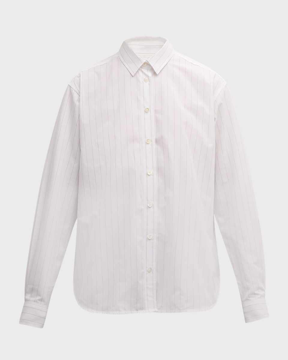 Signature Cotton Pinstripe Button-Front Shirt