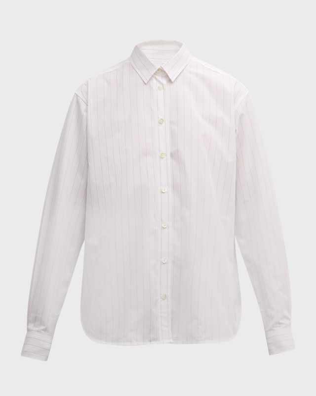 Signature Cotton Pinstripe Button-Front Shirt