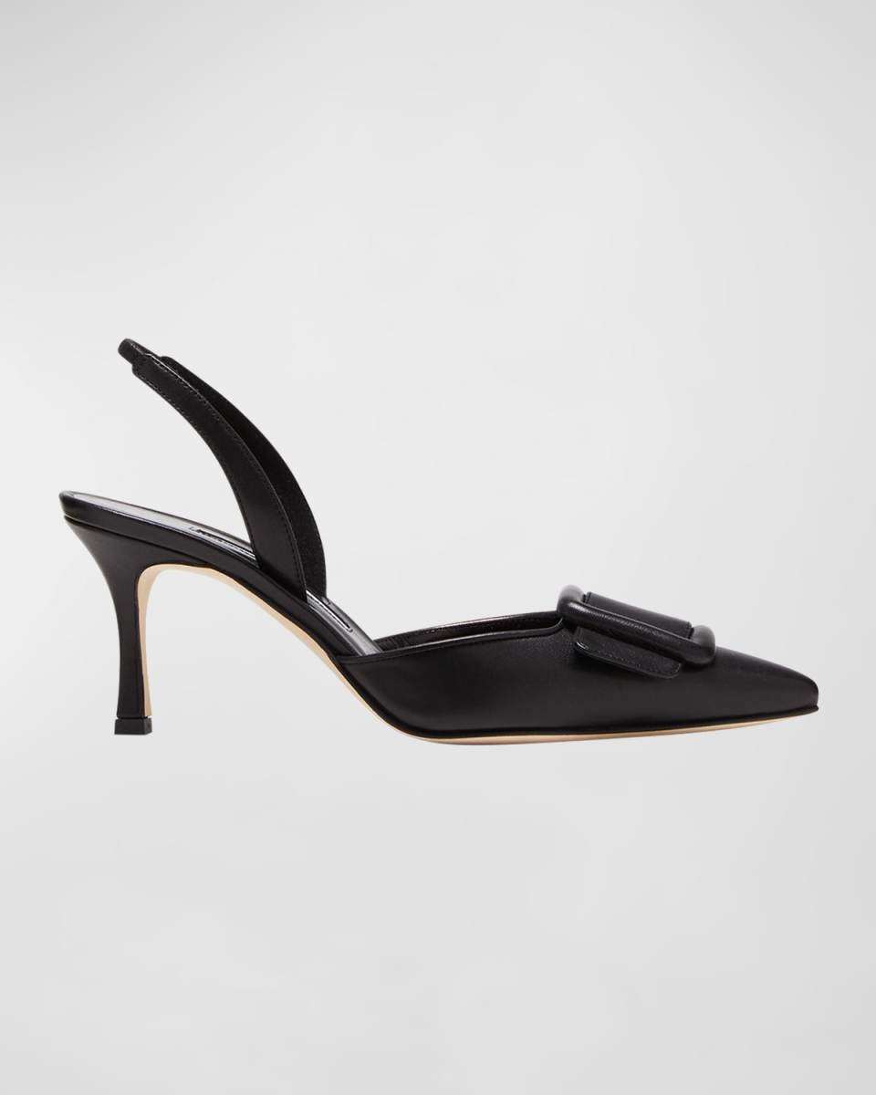Maysli Leather Buckle Halter Pumps