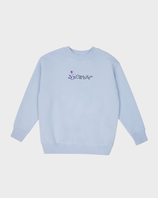 Girl's Floral Arrows Logo-Print Sweatshirt, Size 4-12