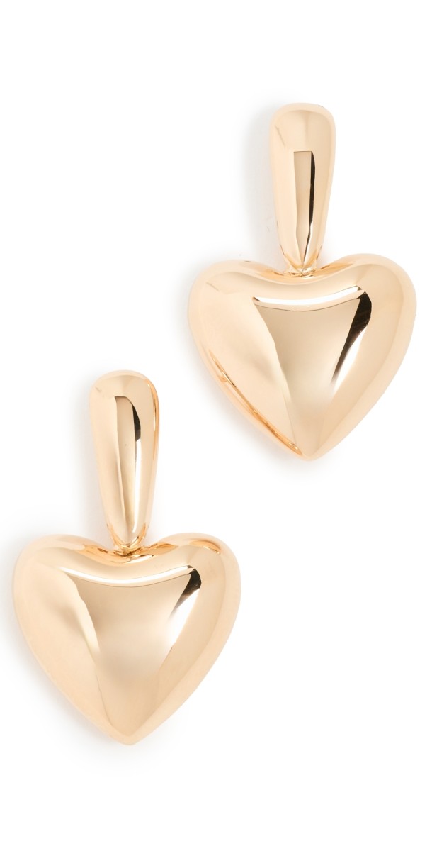 Annika Inez Voluptuous Heart Drop Earrings Gold