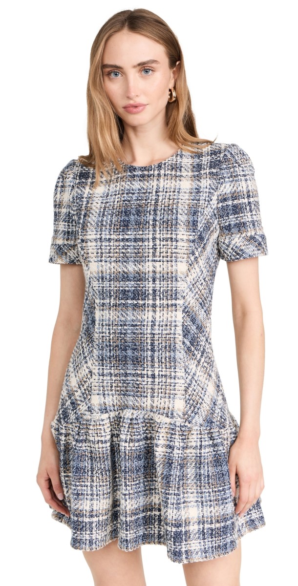Shoshanna Eleanor Dress Celeste Blue/Ivory