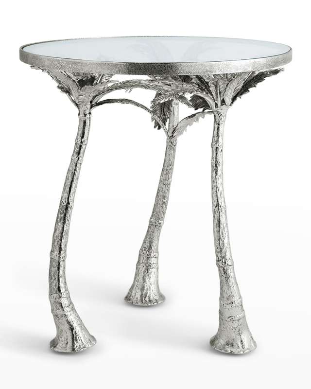 Palm Accent Table, Nickel