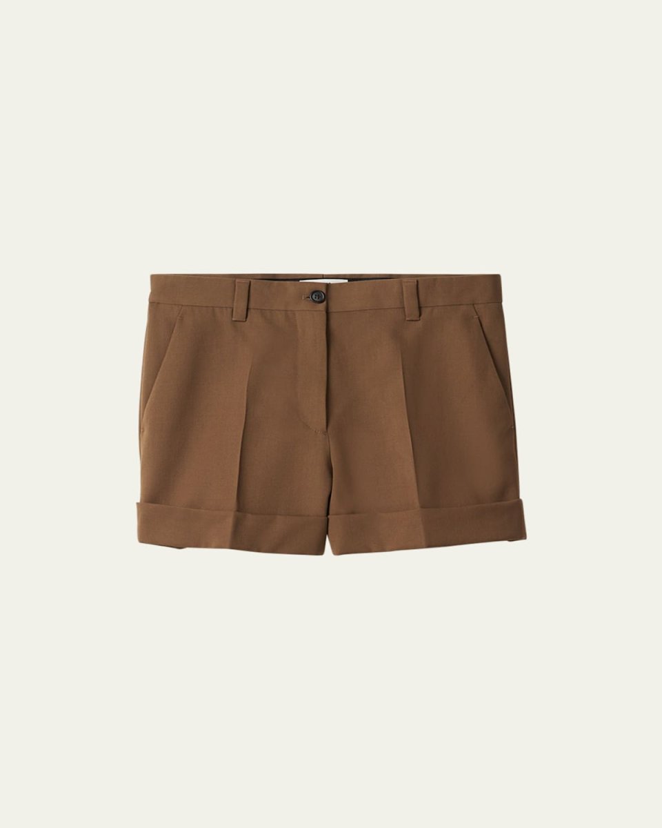 Logo Gabardine Low-Waist Bermuda Shorts
