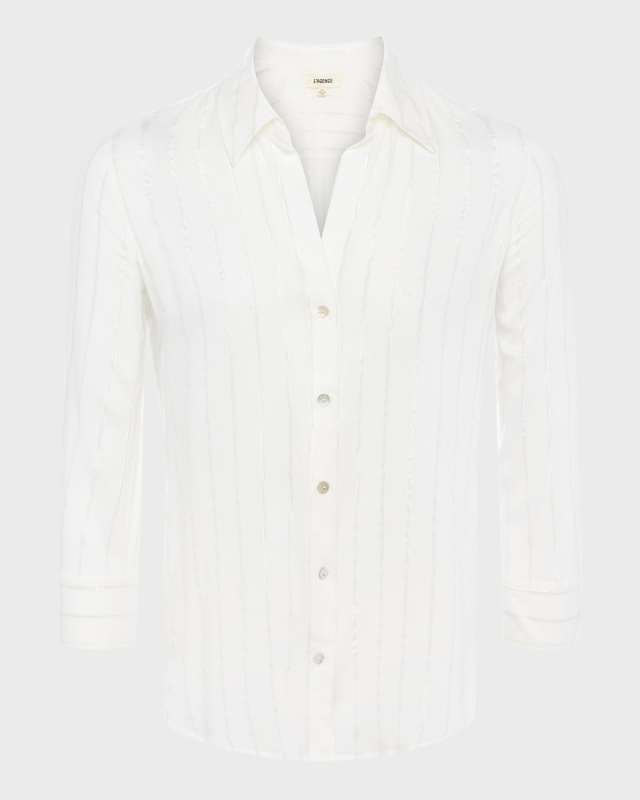 Camille Metallic Stripe Blouse