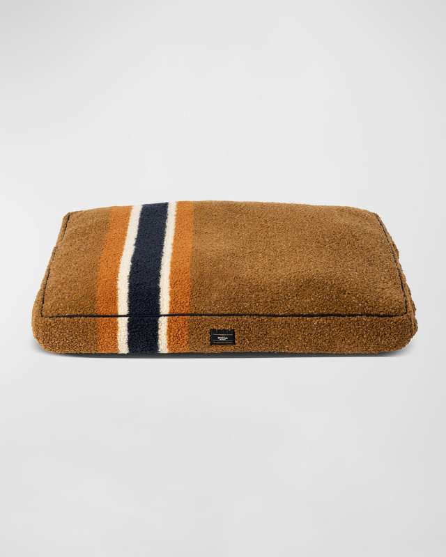40" Striped Sherpa Pet Napper Pillow Bed