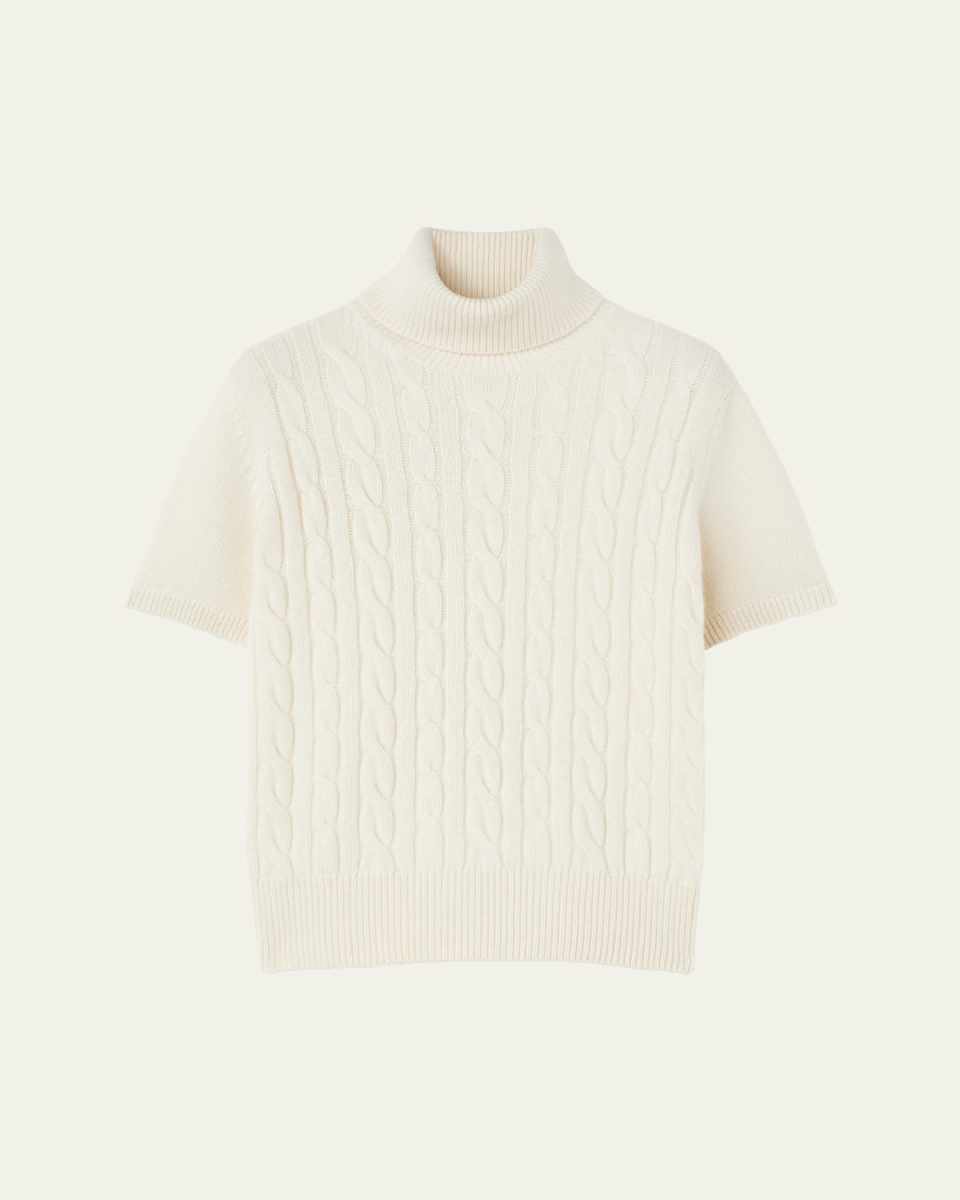 Jubilee Cable Baby Cashmere Turtleneck Sweater