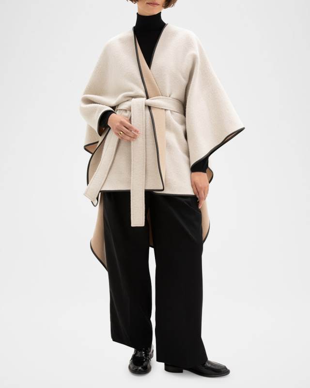 Belted Wool-Cashmere Cape