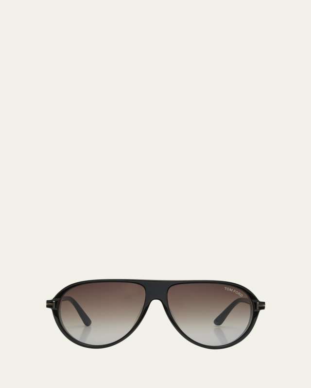 Gradient Smoke Acetate Aviator Sunglasses