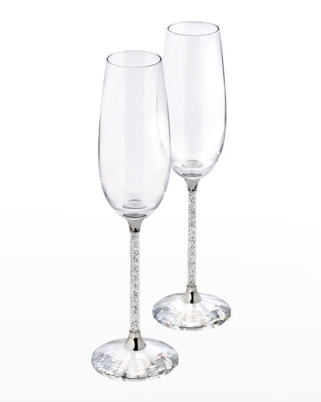 Crystalline Toasting Flutes, Set of 2