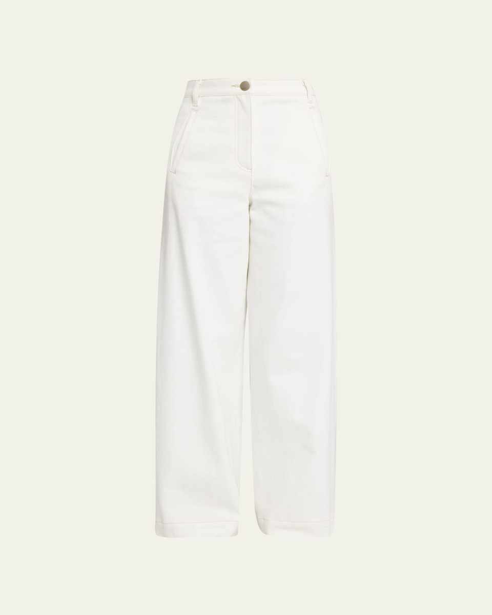 High-Rise Wide-Leg Denim Pants