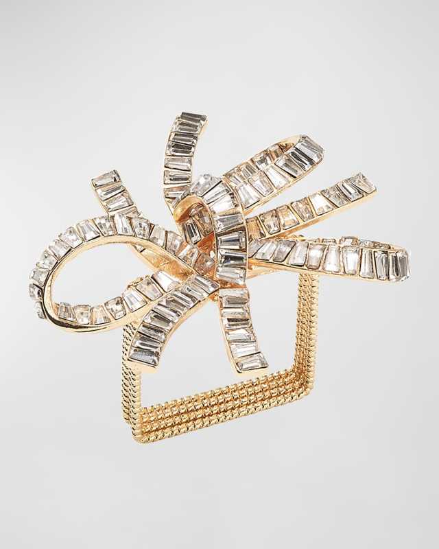 Jeweled Bow Napkin Rings, Set of 4