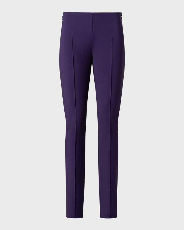 Melissa Stretch-Techno Cotton Slim-Leg Ankle Pants