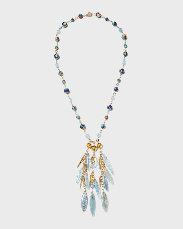 Multicolor Labradorite Spike Necklace