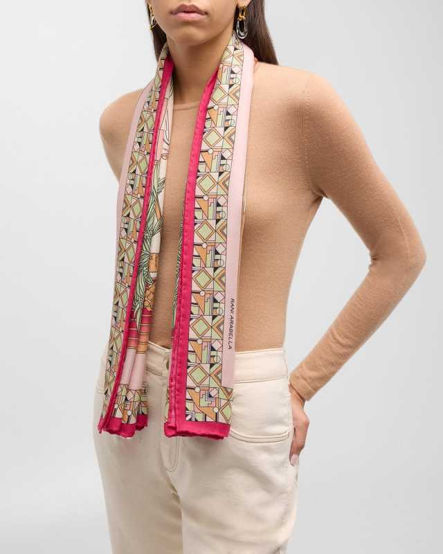 Miami Print Cashmere-Blend Scarf