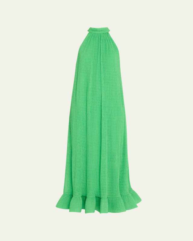 Rita Halter Flounce Midi Dress