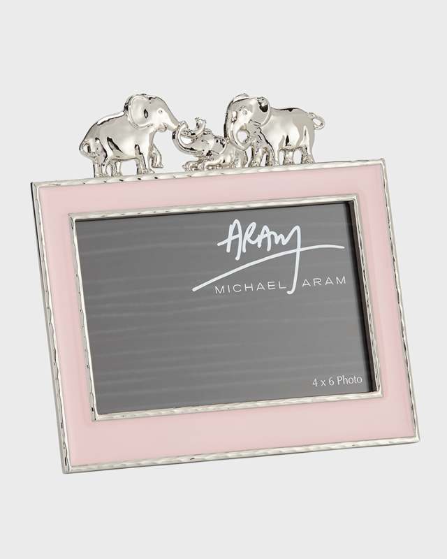 Girls' Elephant 4" x 6" Picture Frame, Pink