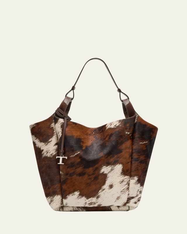 Horse-Print Calf Hair Hobo Bag