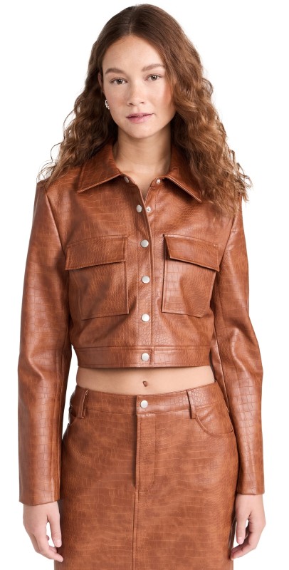 WAYF Cropped Jacket Brown