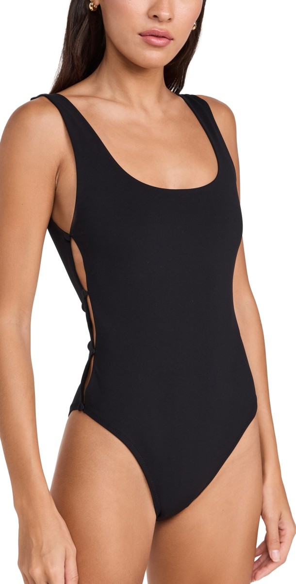Reformation Posidonia One Piece Swimsuit Black