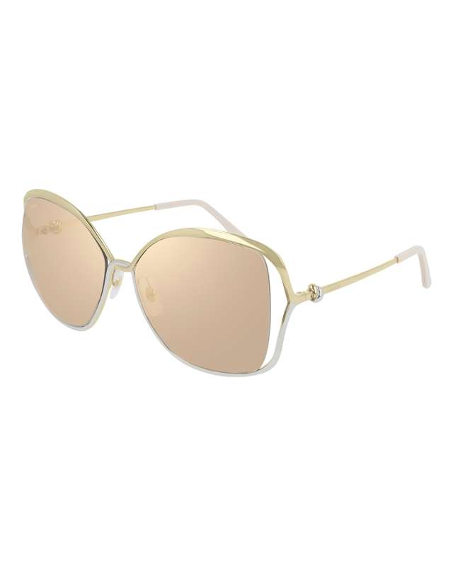 Square Two-Tone Metal Sunglasses