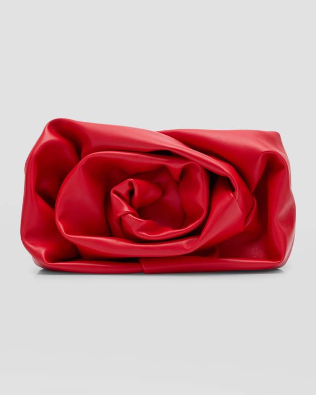 Rose Leather Clutch Bag