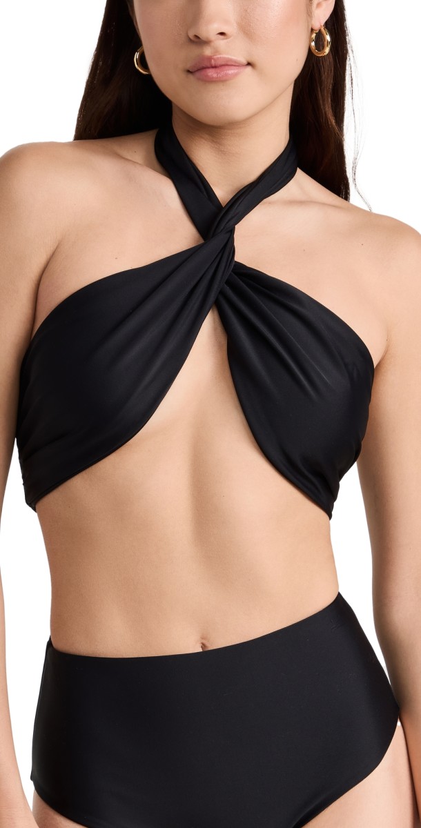 JADE Swim Helix Bikini Top Black