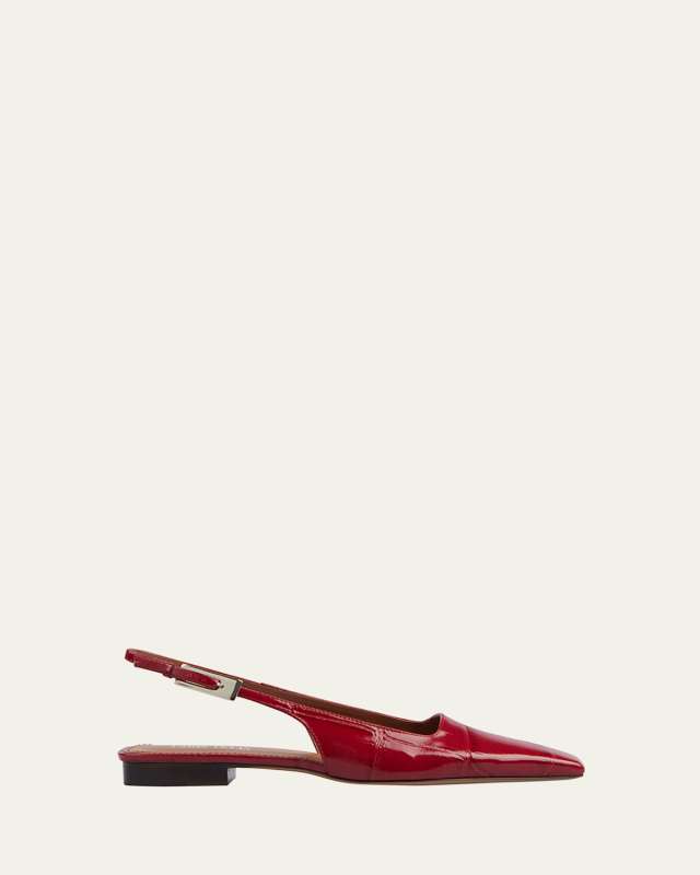 Bettina Croco Slingback Ballerina Flats