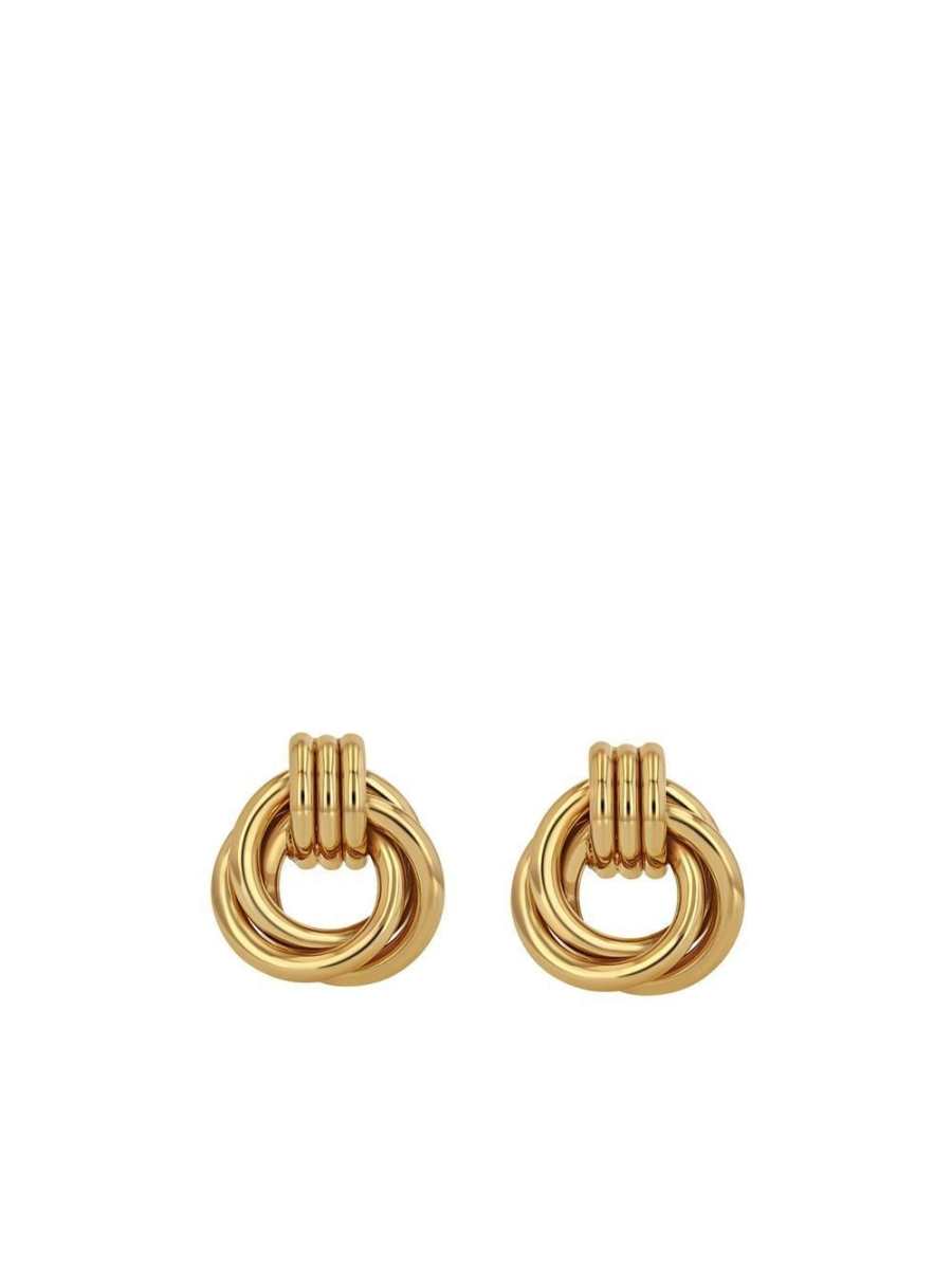 Triple Knot gold-tone earrings