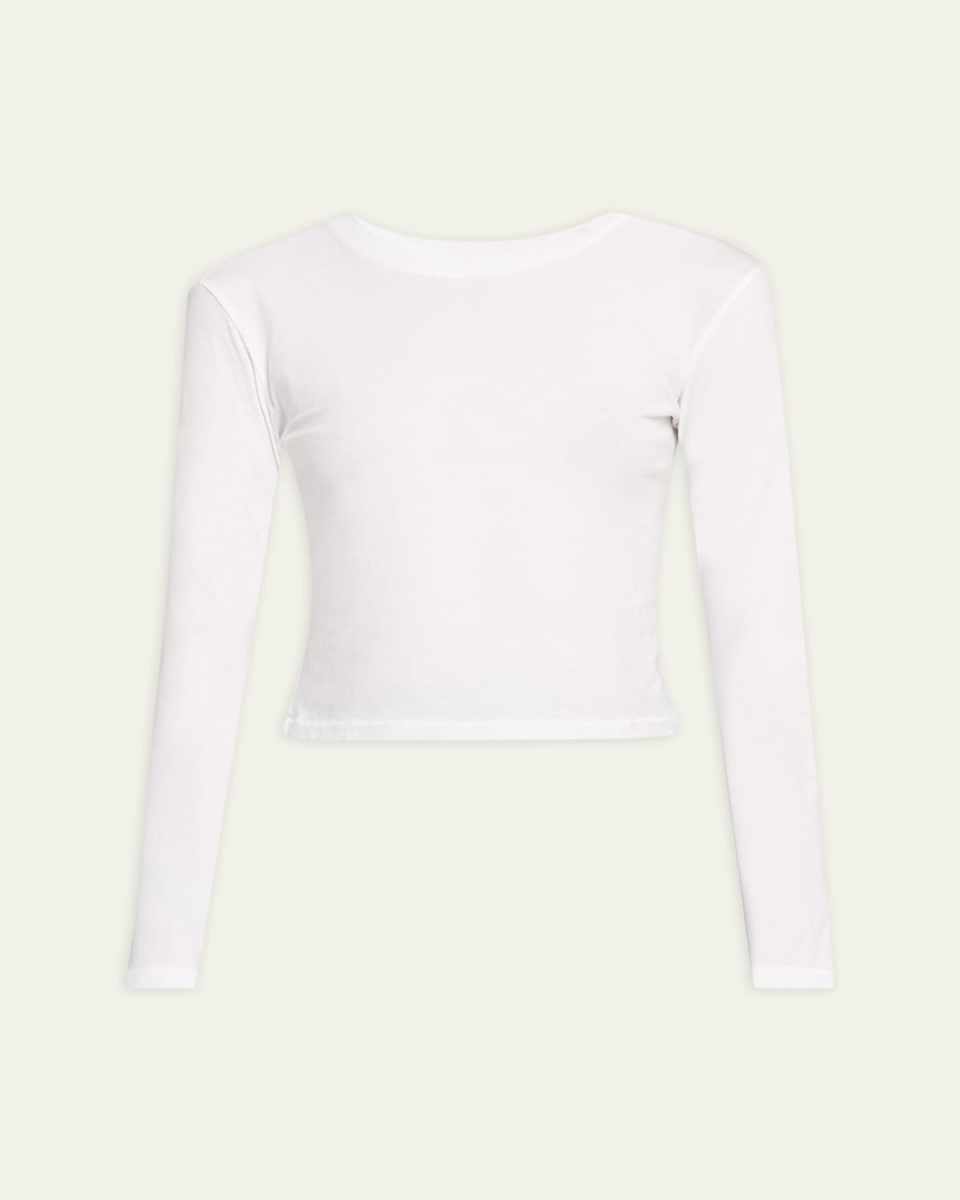 Babe Cropped Long-Sleeve Cotton T