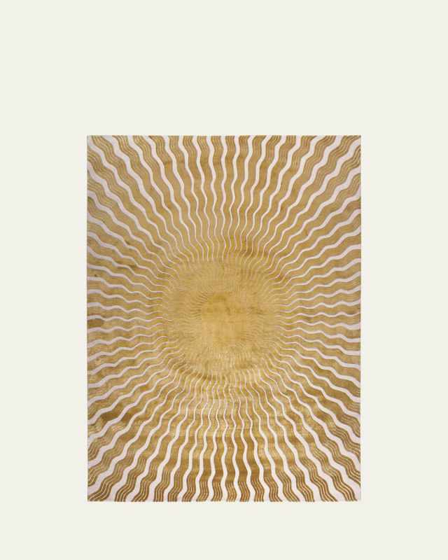 Sunray Gold Hand-Knotted Rug, 9' x 12'