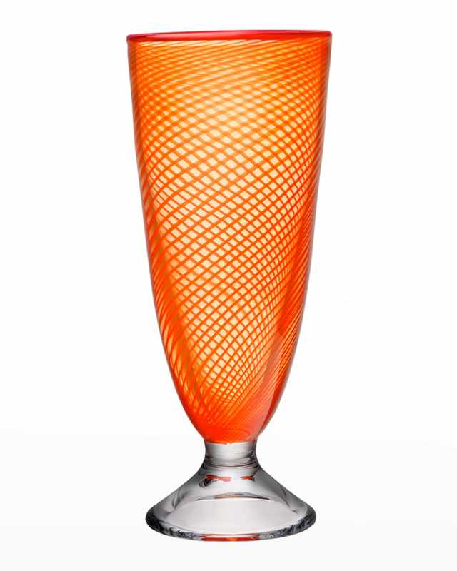 Red Rim Footed Vase