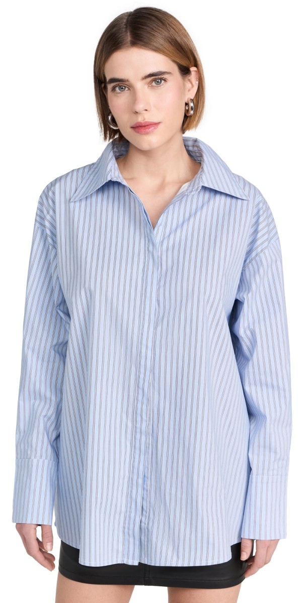 Lioness Boyfriend Shirt Blue Stripe