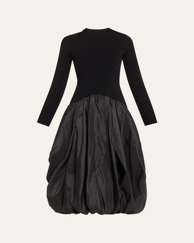 Kenlie Long-Sleeve Bubble Midi Dress