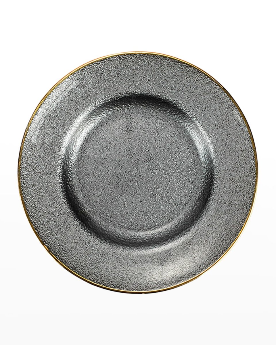 Metallic Glass Slate Salad Plate