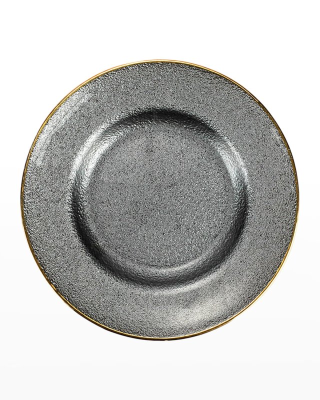 Metallic Glass Slate Salad Plate