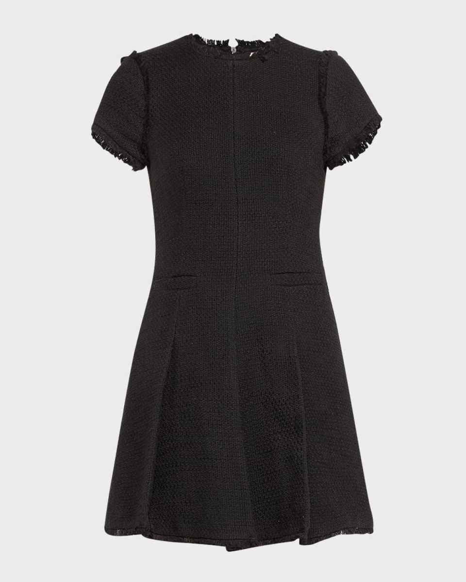 Nova Cotton Boucle Pleated Mini Dress