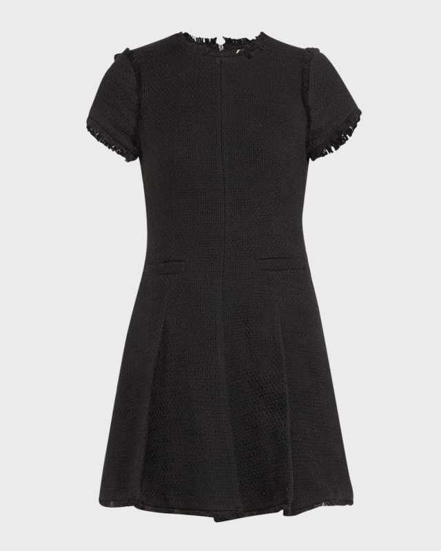 Nova Cotton Boucle Pleated Mini Dress
