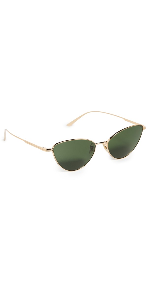 Oliver Peoples Eyewear x Khaite Metal Cat Eye Sunglasses Green/Gold