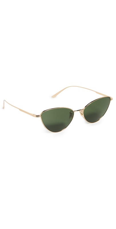 Oliver Peoples Eyewear x Khaite Metal Cat Eye Sunglasses Green/Gold