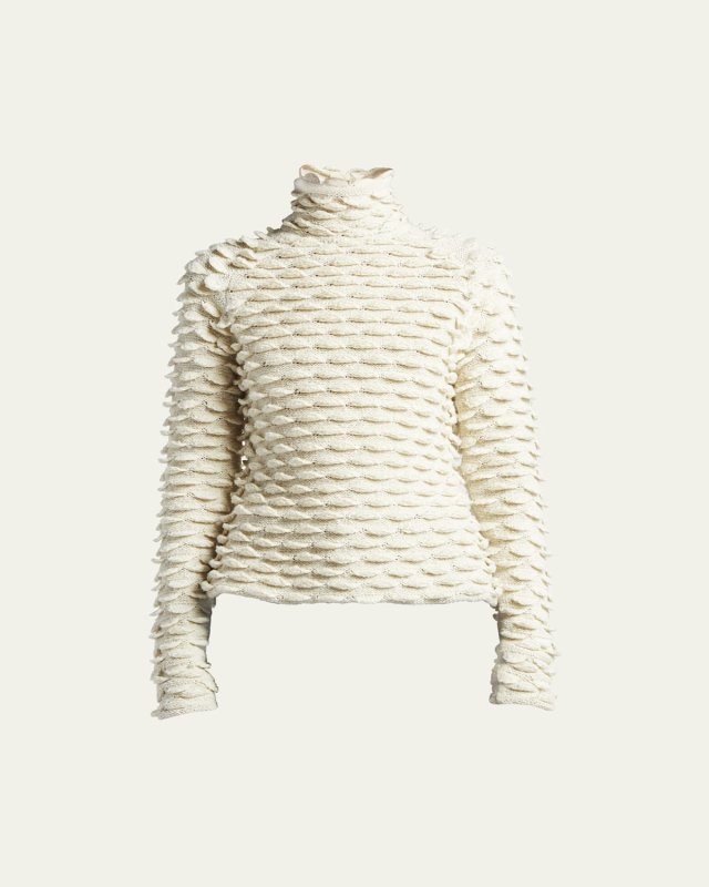 Fish Scale Wool High-Neck Sweat