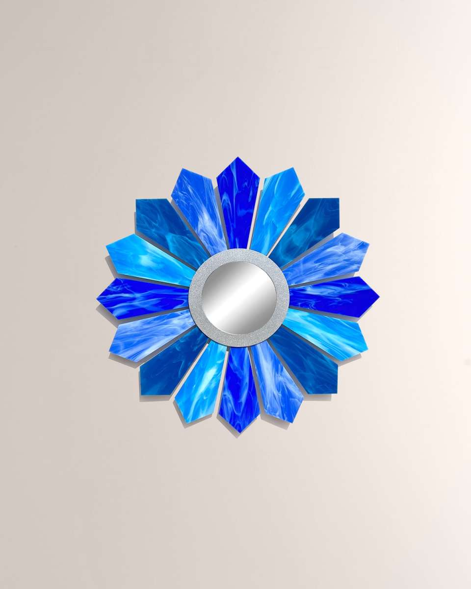 "Sunburst AH" Sculptural Wall Mirror - 30"