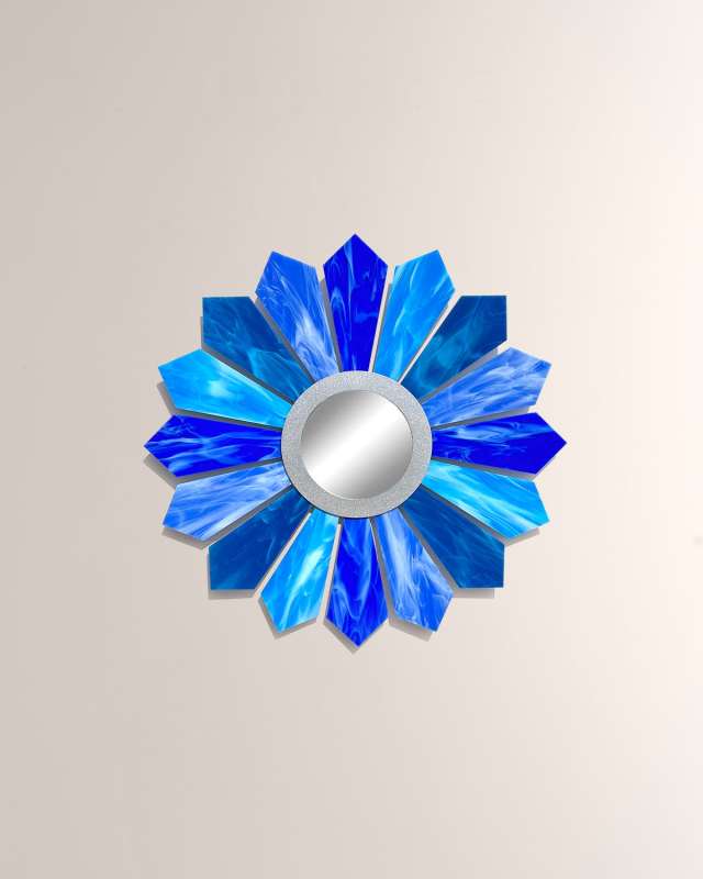 "Sunburst AH" Sculptural Wall Mirror - 30"