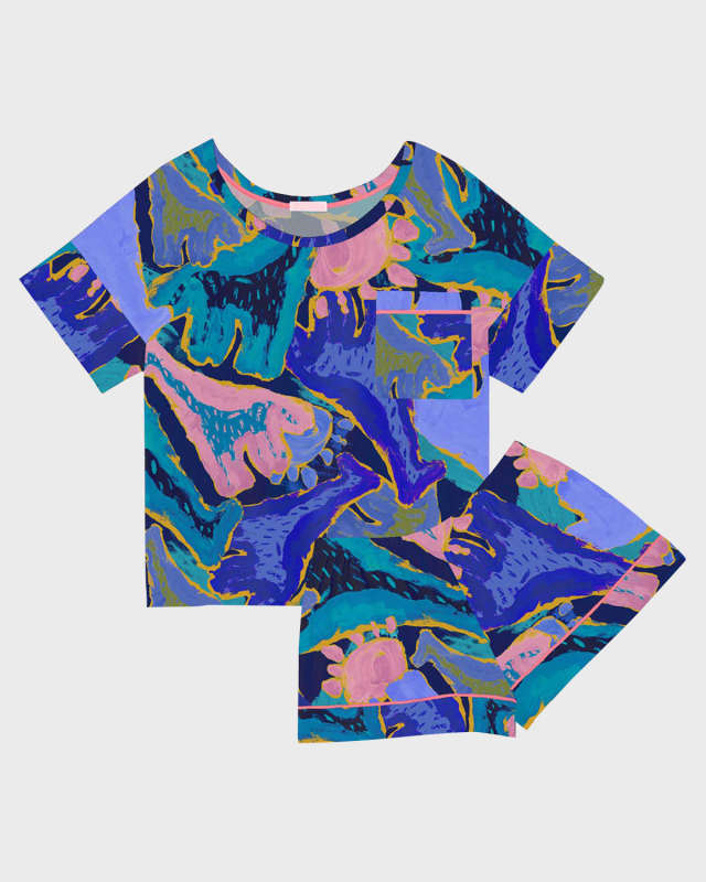 Alex Abstract-Print Short Pajama Set