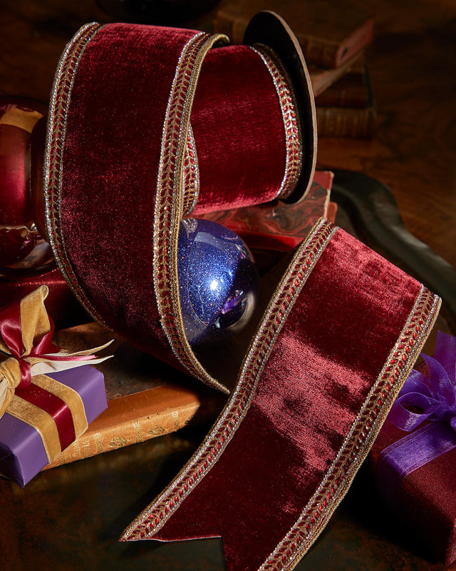 Velvet Jewel Edge Ribbon, 4" x 10 Yards