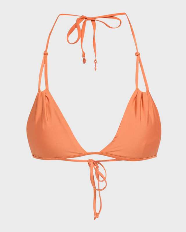 Summer Shell Pleated Triangle Swim Top