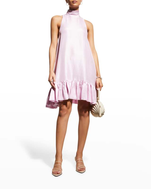 Alcott High-Neck Flounce Dress