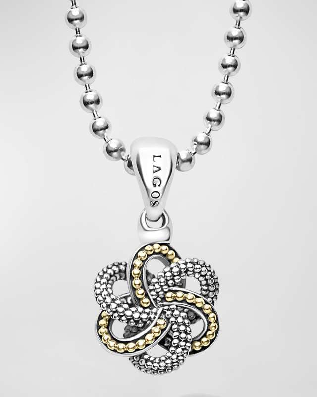 Love Knot Two-Tone 15mm Pendant Necklace