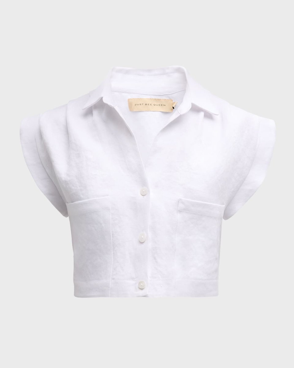 Preen Button-Front Hemp Crop Top